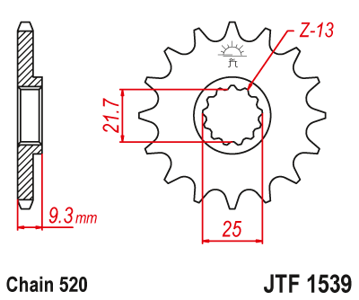 JT SPROCKETS gear wheel JTF1539.14 (227314jt)